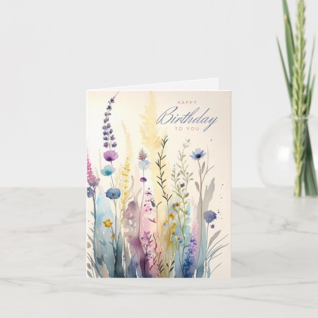Wildflower Floral Birthday Card (Front)