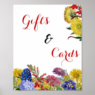 Wildflower Floral Bloom Baby Shower Gifts & Cards Poster