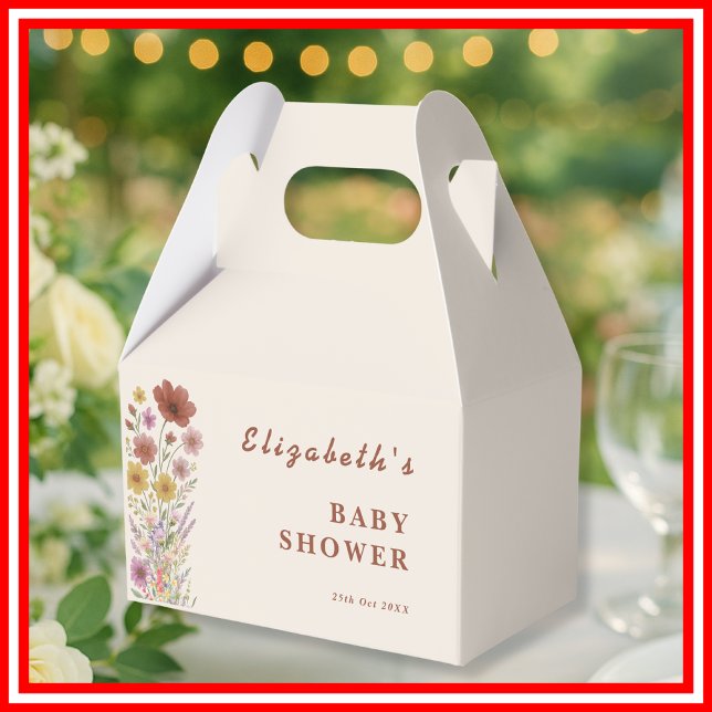 Wildflower Floral Boho Baby Shower  Favour Box (Creator Uploaded)