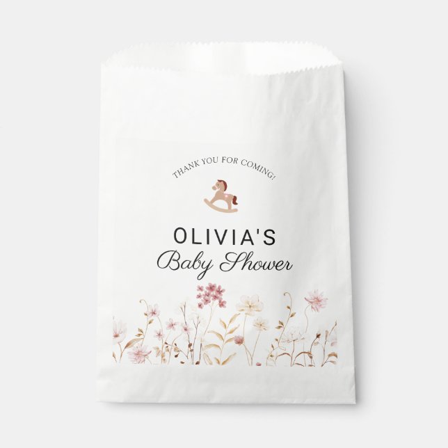 Wildflower Floral Boho Thank You Souvenir Gift Favour Bags (Front)