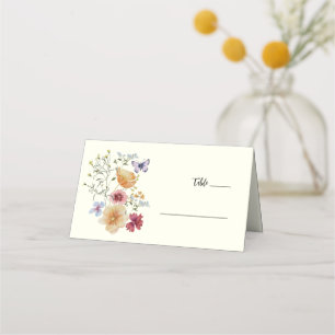 Wildflower floral boho wedding  place card