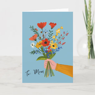 Wildflower Floral Bouquet Mother's Days Holiday Card