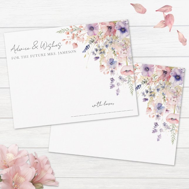 Wildflower Floral Bridal Shower Advice Enclosure Card (Wildflower Floral Bridal Shower Advice Enclosure Card)