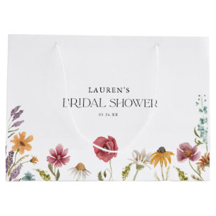 Wildflower Floral Bridal Shower Favours Large Gift Bag