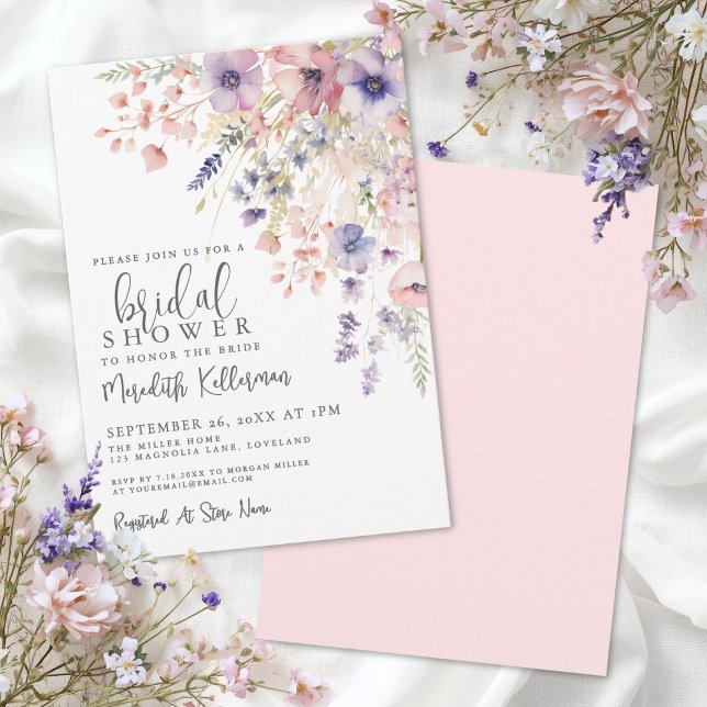 Wildflower Floral Bridal Shower Invitation (Wildflower Floral Bridal Shower Invitation)