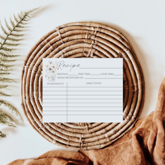 Wildflower Floral Bridal Shower Recipe Cards (Creator Uploaded)