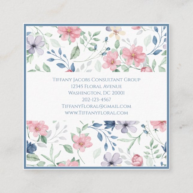 Wildflower Floral Business Card  (Back)