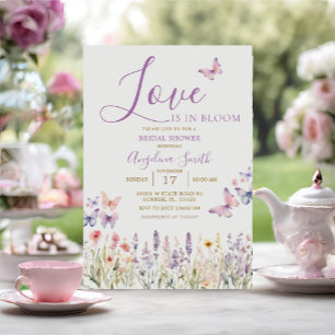 Wildflower Floral Butterfly Bridal Shower Invitation