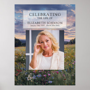 Wildflower Floral Celebration of Life Welcome Sign