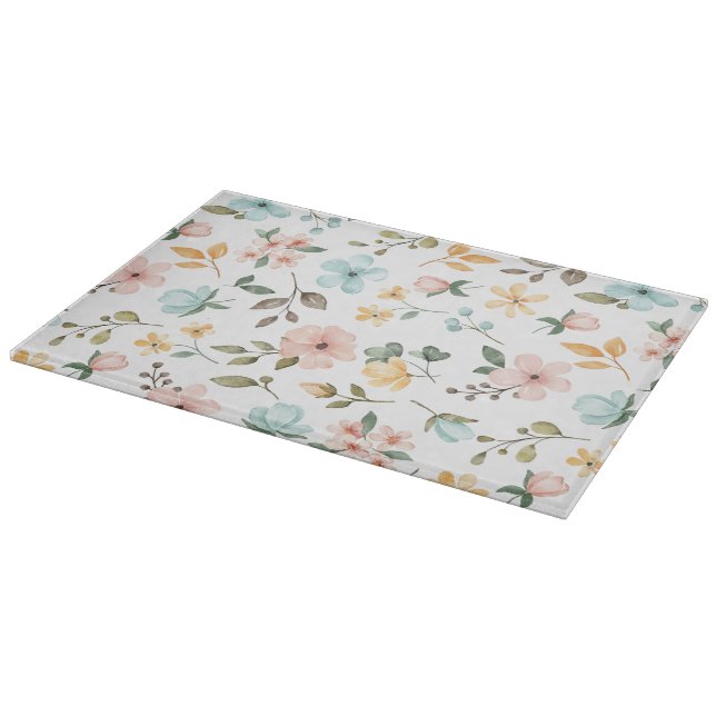 Wildflower Floral  Cutting Board (Corner)