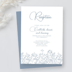Wildflower Floral Elegant Dusty Wedding Reception Enclosure Card