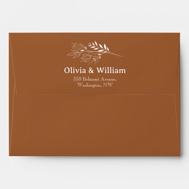 Wildflower Floral Elegant Wedding  Envelope (Back (Top Flap))