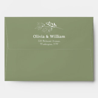 Wildflower Floral Elegant Wedding  Envelope