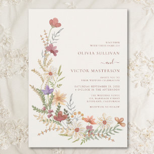 Wildflower Floral Fall Wedding Invitation