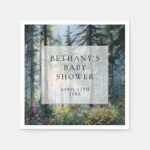 Wildflower Floral Forest Baby Shower Napkin
