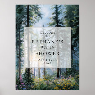 Wildflower Floral Forest Baby Shower Welcome Sign