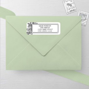 Wildflower Floral Frame Wedding Address Label