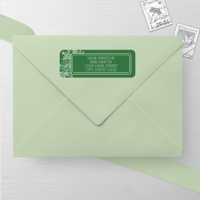 Wildflower Floral Frame Wedding Address Label (Creator Uploaded)