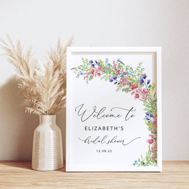 Wildflower Floral Garden Bridal Shower Welcome Poster (Creator Uploaded)