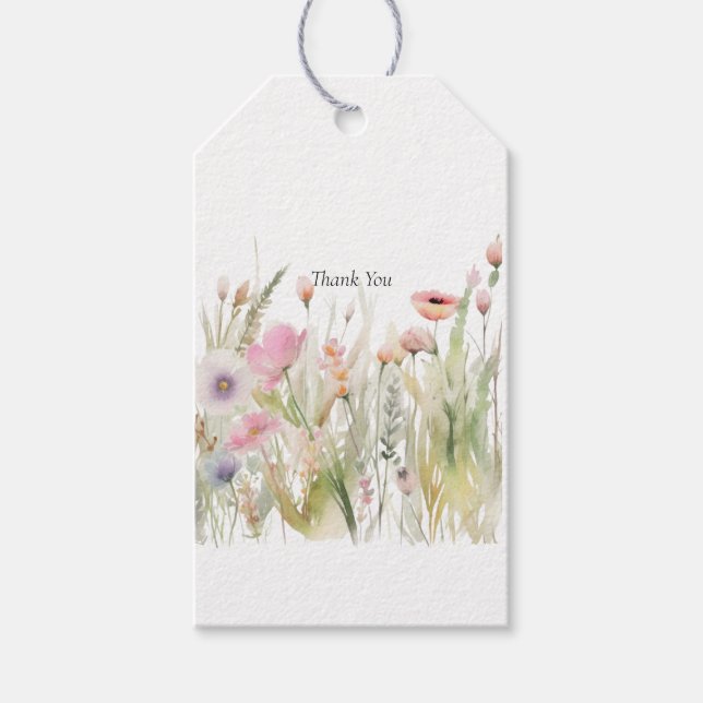 Wildflower Floral Gift Tags (Front)