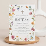 Wildflower Floral Girl Baptism Invitation<br><div class="desc">Wildflower Floral Girl Baptism Invitation
#baptism
#bautizo</div>