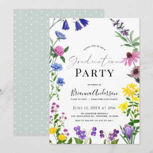 Wildflower Floral Graduation Party Invitation
