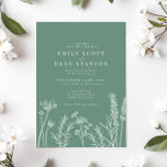 Wildflower Floral Green Wedding Invitation<br><div class="desc">Wildflower Floral Green Wedding Invitation</div>