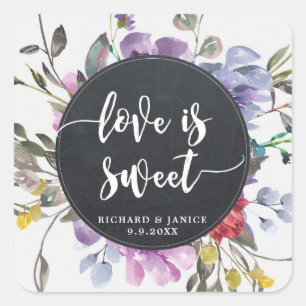 wildflower floral love is sweet sticker wedding