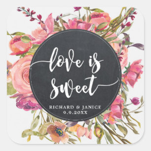 wildflower floral love is sweet sticker wedding