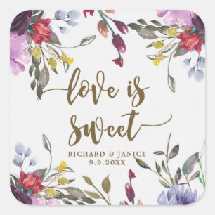 wildflower floral love is sweet sticker wedding