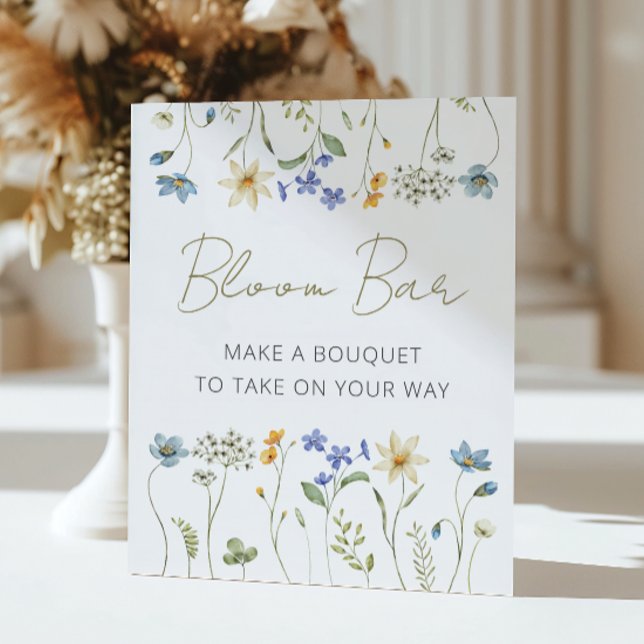 Wildflower Floral Neutral Bloom Bar Poster (Creator Uploaded)