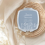 Wildflower Floral Outline Any Colour Bridesmaid Compact Mirror<br><div class="desc">Wildflower thank you gift for anyone in your bridal party. Easy to personalise for your bridesmaids, your maid of honour, mother of the bride, mother of the groom etc and you can also add the name of the bride and groom and their wedding date. Simple and elegant boho floral design...</div>