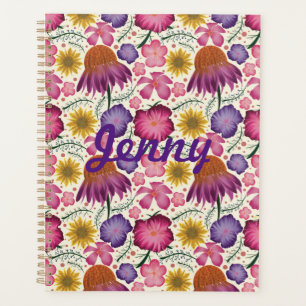 Wildflower Floral Pattern Personalised Planner