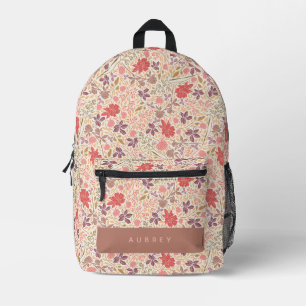 Wildflower Floral Pattern Pink & Purple Printed Backpack