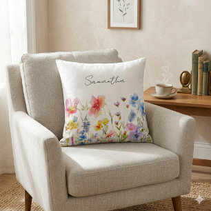 Wildflower Floral Personalised Cushion