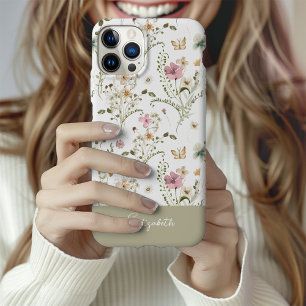 Wildflower Floral Personalised Name iPhone 16 Pro Case