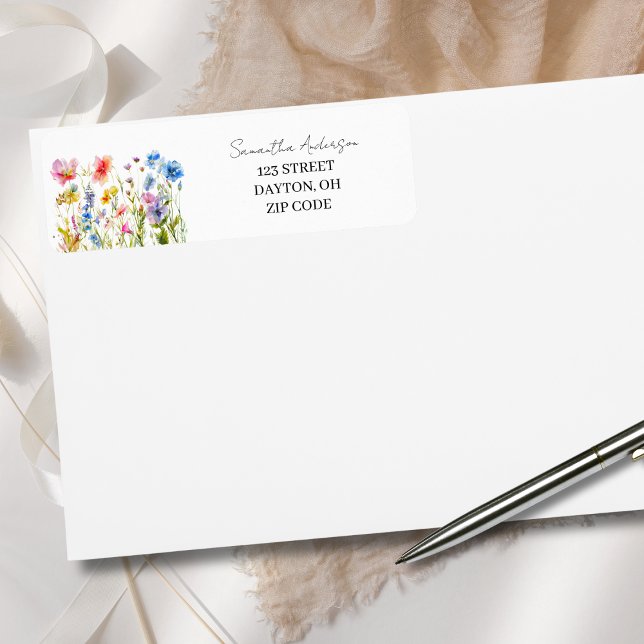Wildflower Floral Personalised Return Address  (Creator Uploaded)