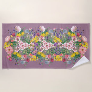 Wildflower Floral Print Soft Summer Beach Towel