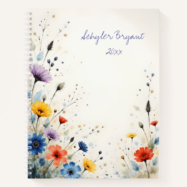 Wildflower Floral Spiral-bound Journal (Front)