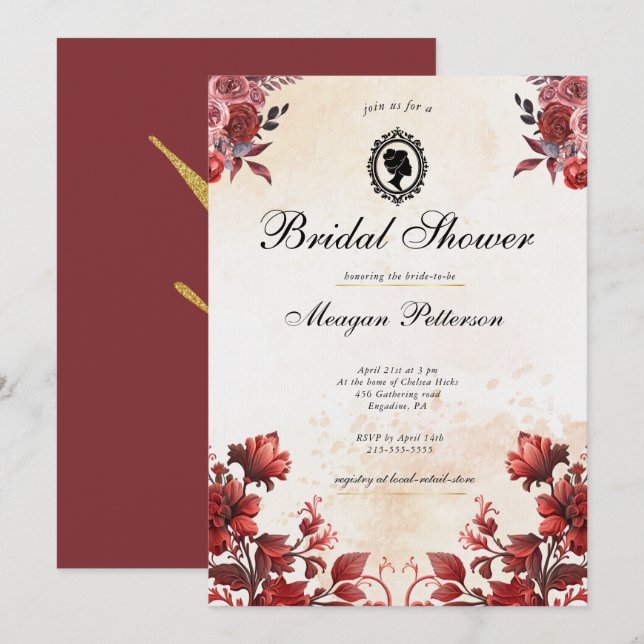 Wildflower Floral Spring Bridal Shower  Invitation (Front/Back)