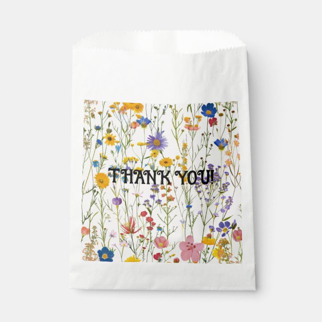 Wildflower Floral Theme Favour Candy Bags (Front)