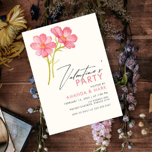 Wildflower Floral Valentine's Party  Invitation