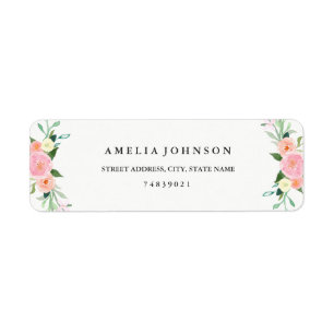 Wildflower Floral Watercolor Address Label