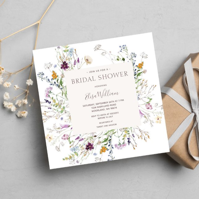 Wildflower Floral Watercolor Bridal Shower  Invitation (Creator Uploaded)