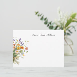 Wildflower Floral Watercolor Note Card