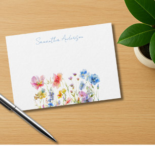 Wildflower Floral Watercolor Personalized Card