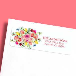 Wildflower Floral Watercolor Return Address