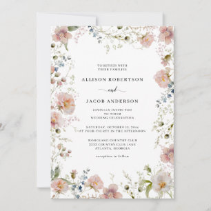 Wildflower Floral Wedding Invitation