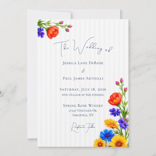 Wildflower Floral Wedding Invitation (Front)