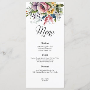 Wildflower Floral Wedding Menu